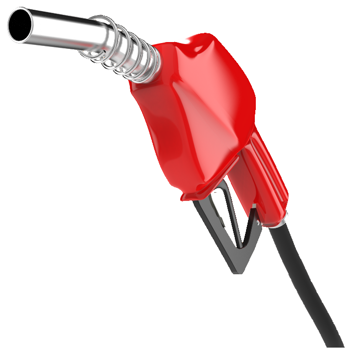 Red fuel pump nozzle